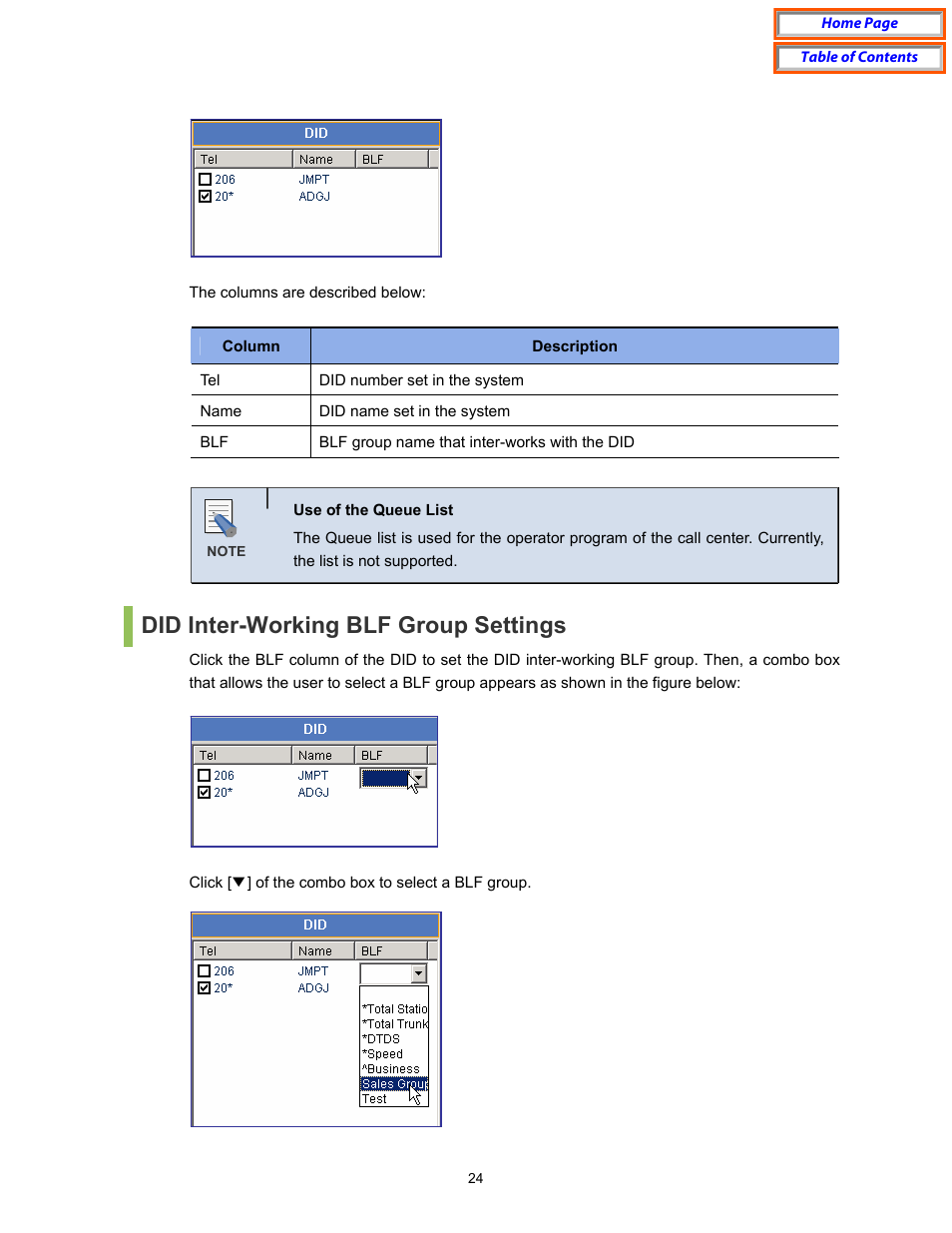 Did inter-working blf group settings | Samsung OfficeServ User Manual | Page 30 / 100