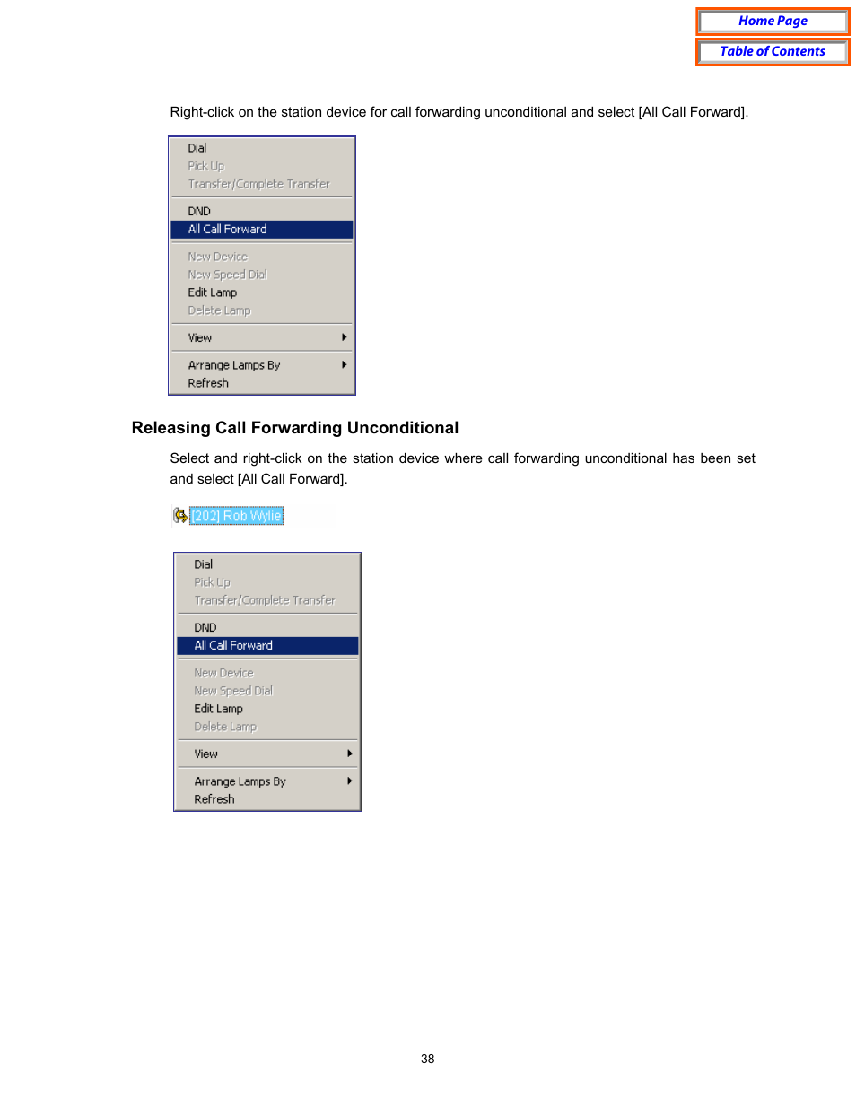 Releasing call forwarding unconditional | Samsung OfficeServ User Manual | Page 44 / 100