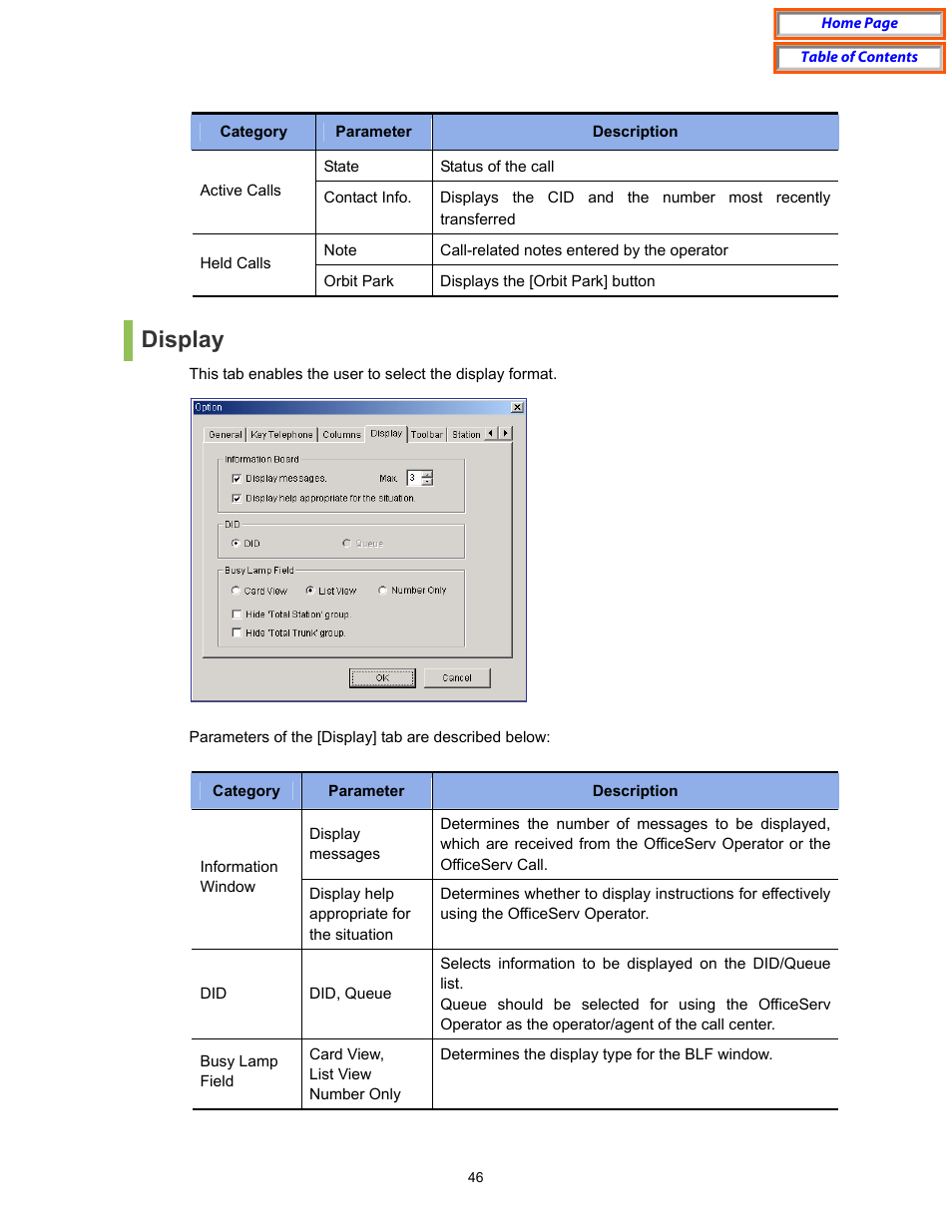Display | Samsung OfficeServ User Manual | Page 52 / 100