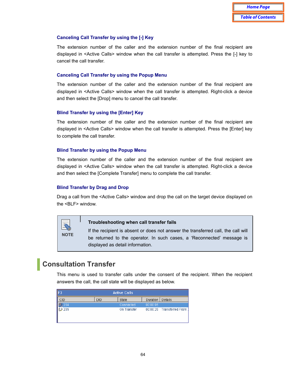 Consultation transfer | Samsung OfficeServ User Manual | Page 70 / 100