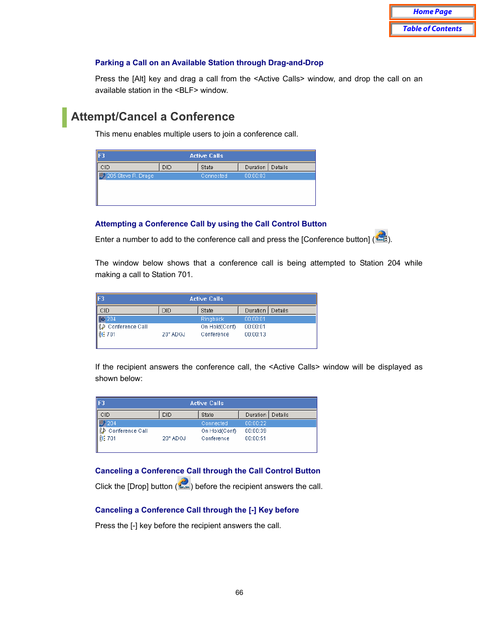 Attempt/cancel a conference | Samsung OfficeServ User Manual | Page 72 / 100