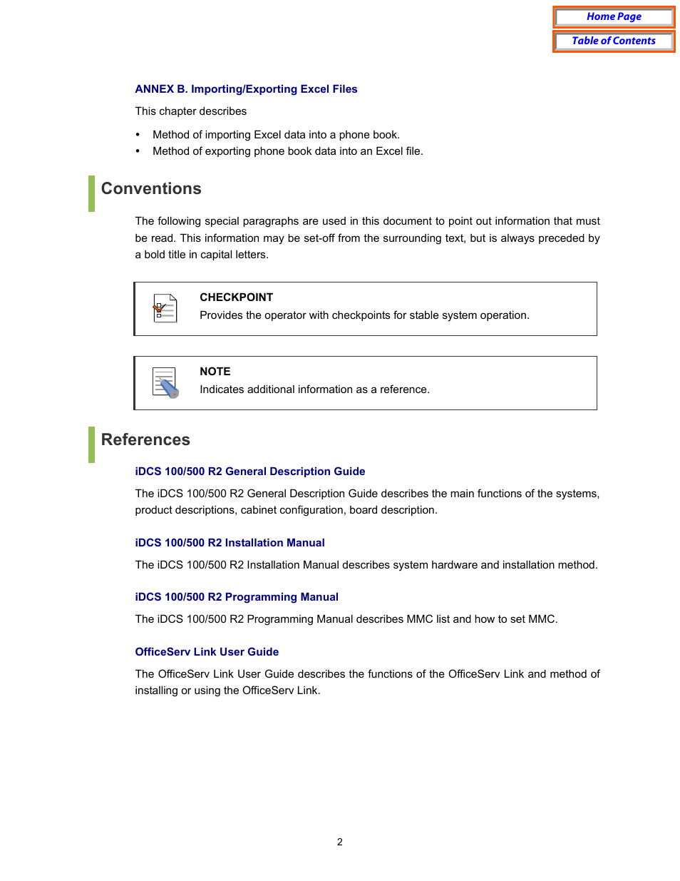 Conventions, References | Samsung OfficeServ User Manual | Page 8 / 100