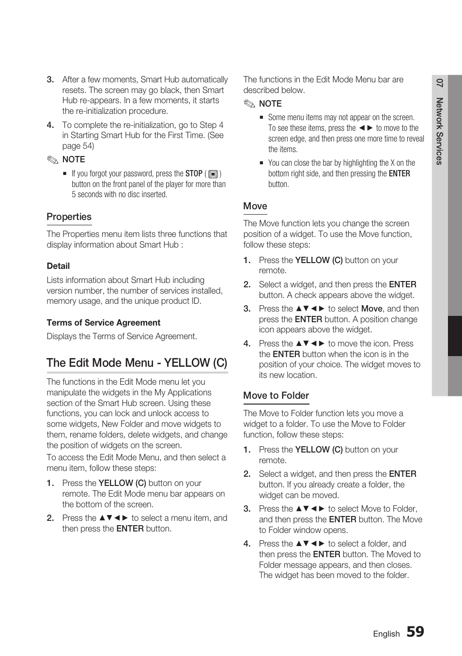 The edit mode menu - yellow (c) | Samsung BD-D7000 User Manual | Page 59 / 74