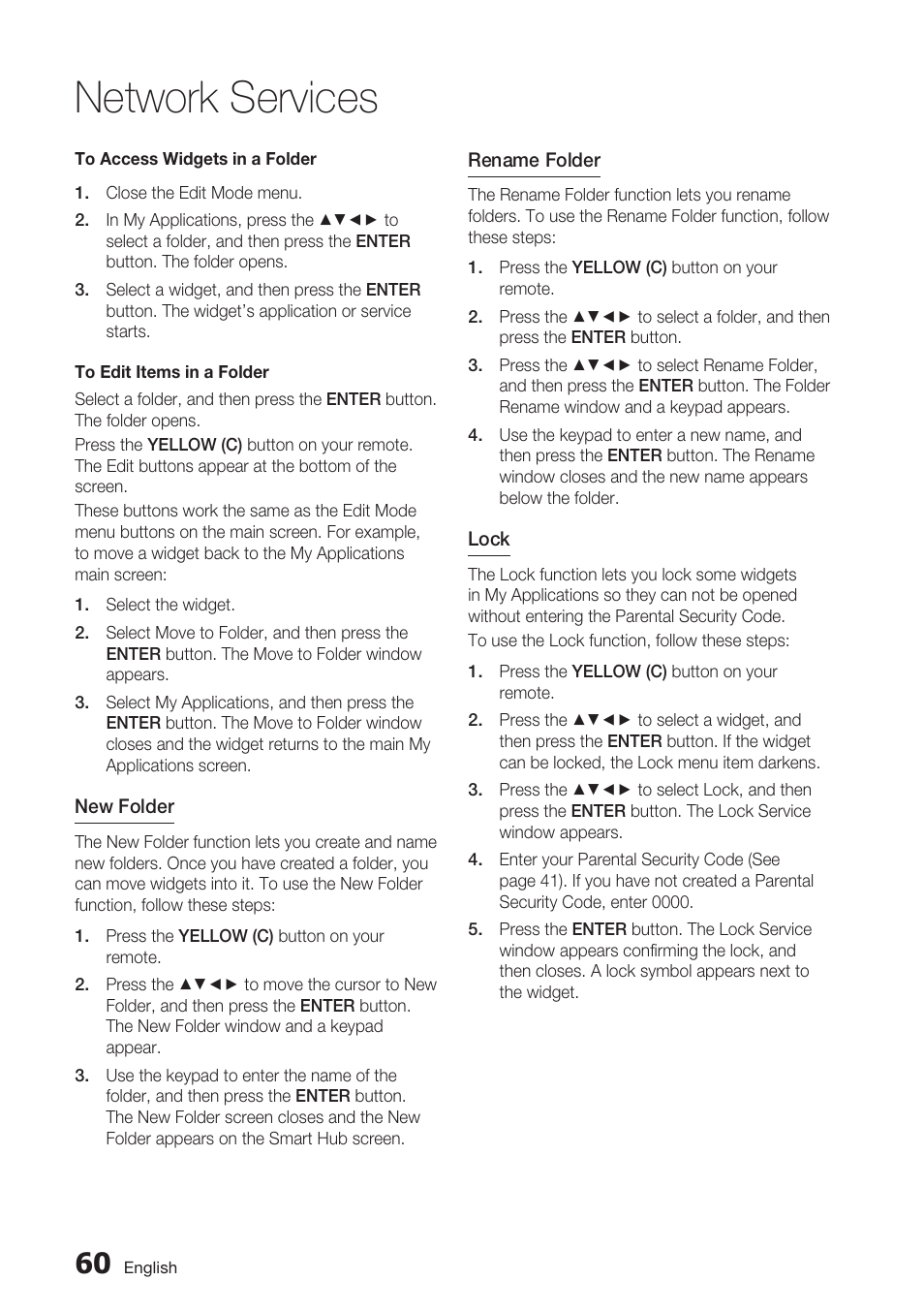 Network services | Samsung BD-D7000 User Manual | Page 60 / 74