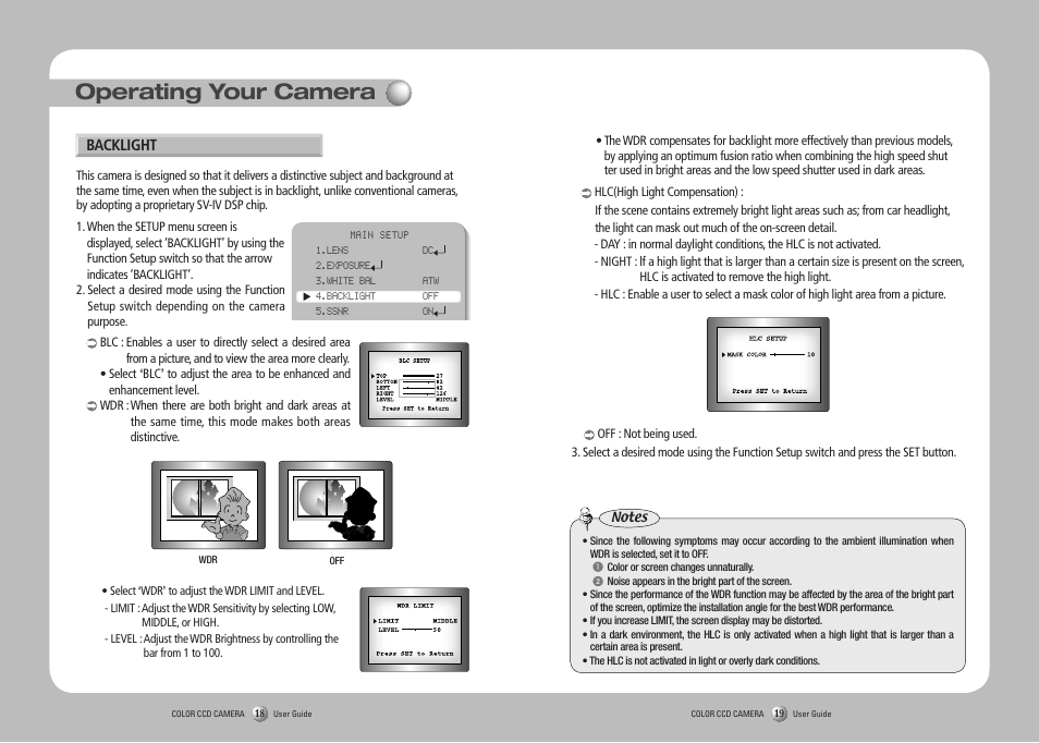 Operating your camera | Samsung SVD-4600 User Manual | Page 10 / 17