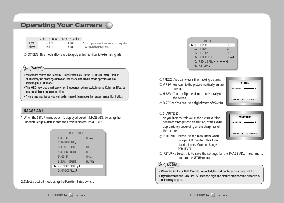 Operating your camera | Samsung SVD-4600 User Manual | Page 12 / 17