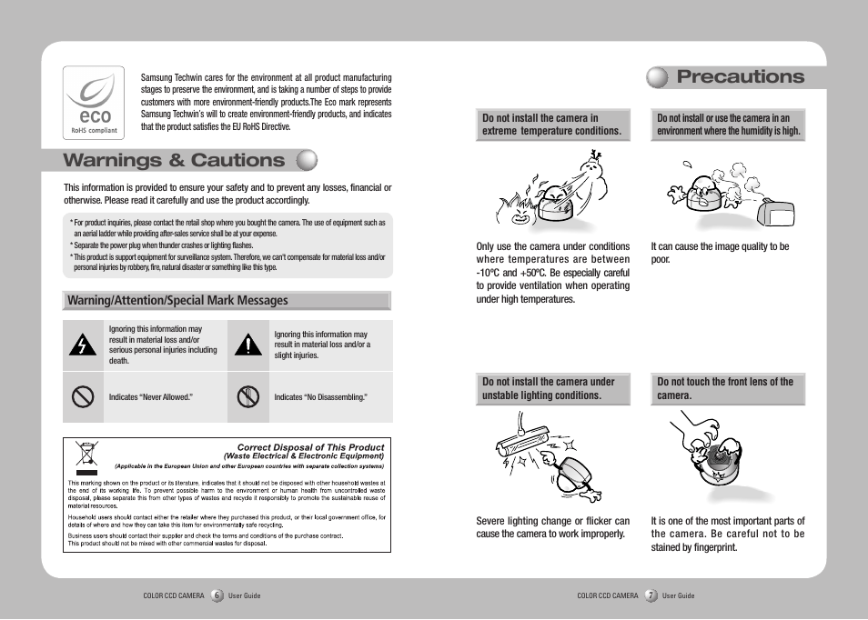 Warnings & cautions, Precautions | Samsung SVD-4600 User Manual | Page 4 / 17