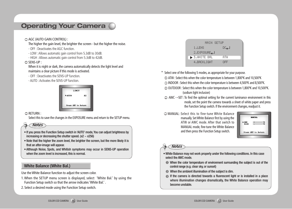 Operating your camera | Samsung SVD-4600 User Manual | Page 9 / 17