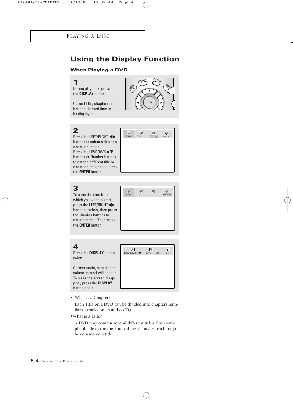 Using the display function | Samsung CSL2099DV User Manual | Page 50 / 71