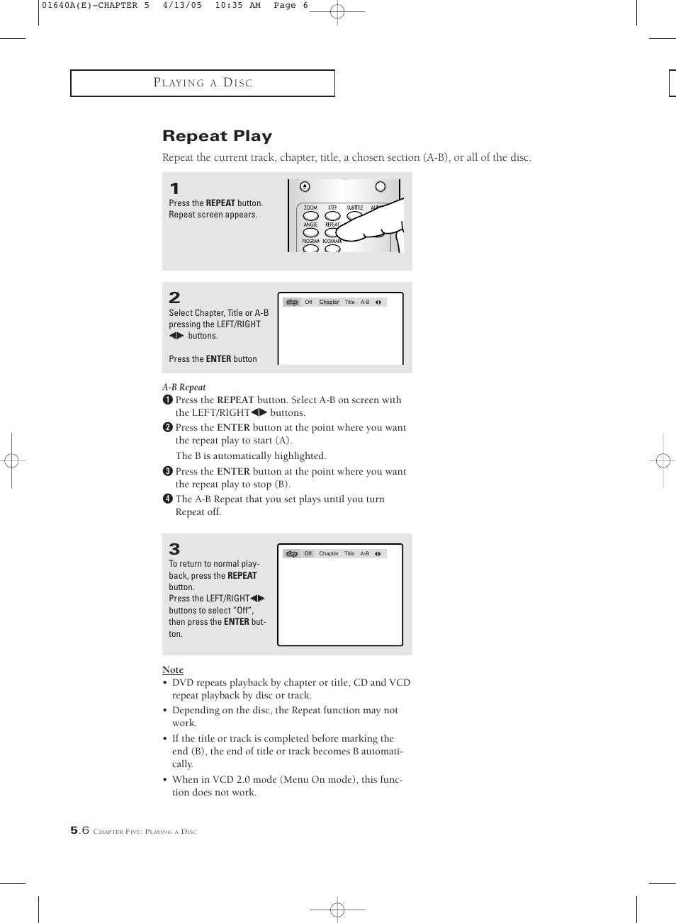 Repeat play | Samsung CSL2099DV User Manual | Page 52 / 71