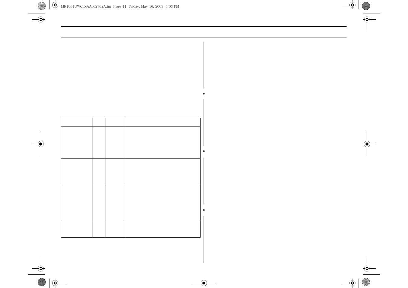 Using the snack bar button, Snack bar chart, Using the one minute + button | Operation | Samsung MR1031UWC User Manual | Page 11 / 26
