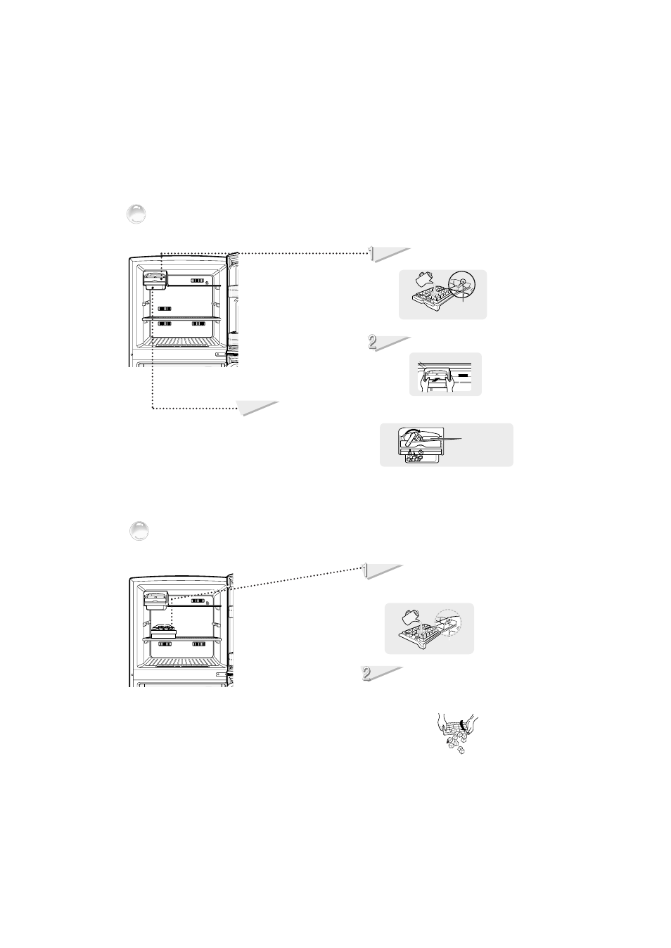 Making ice cubes (type a), Making ice cubes/ (type b) | Samsung SR210NME User Manual | Page 11 / 16