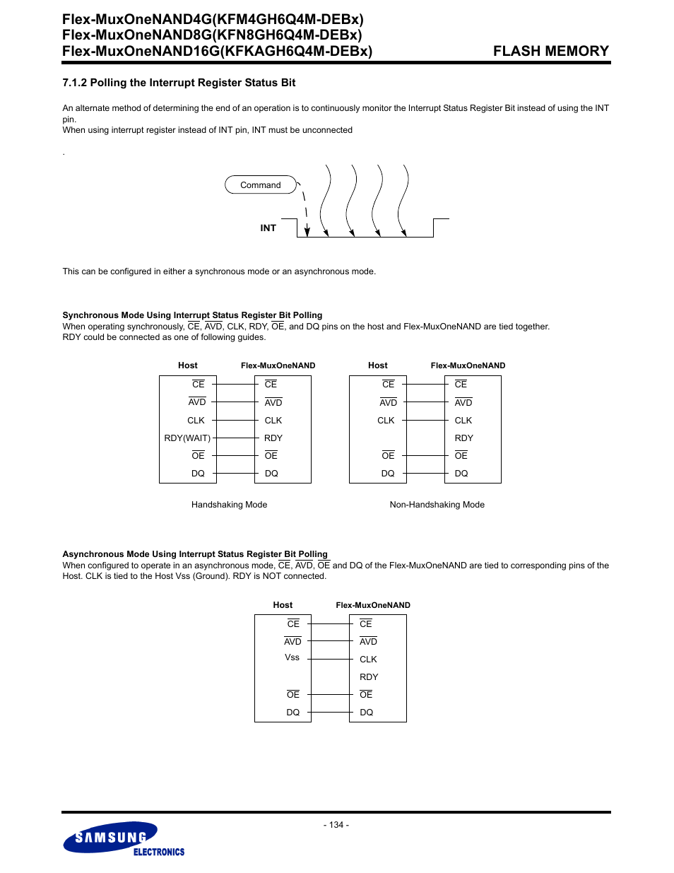 2 polling the interrupt register status bit, Flex-muxonenand4g(kfm4gh6q4m-debx) | Samsung FLEX-MUXONENAND KFN8GH6Q4M User Manual | Page 134 / 142