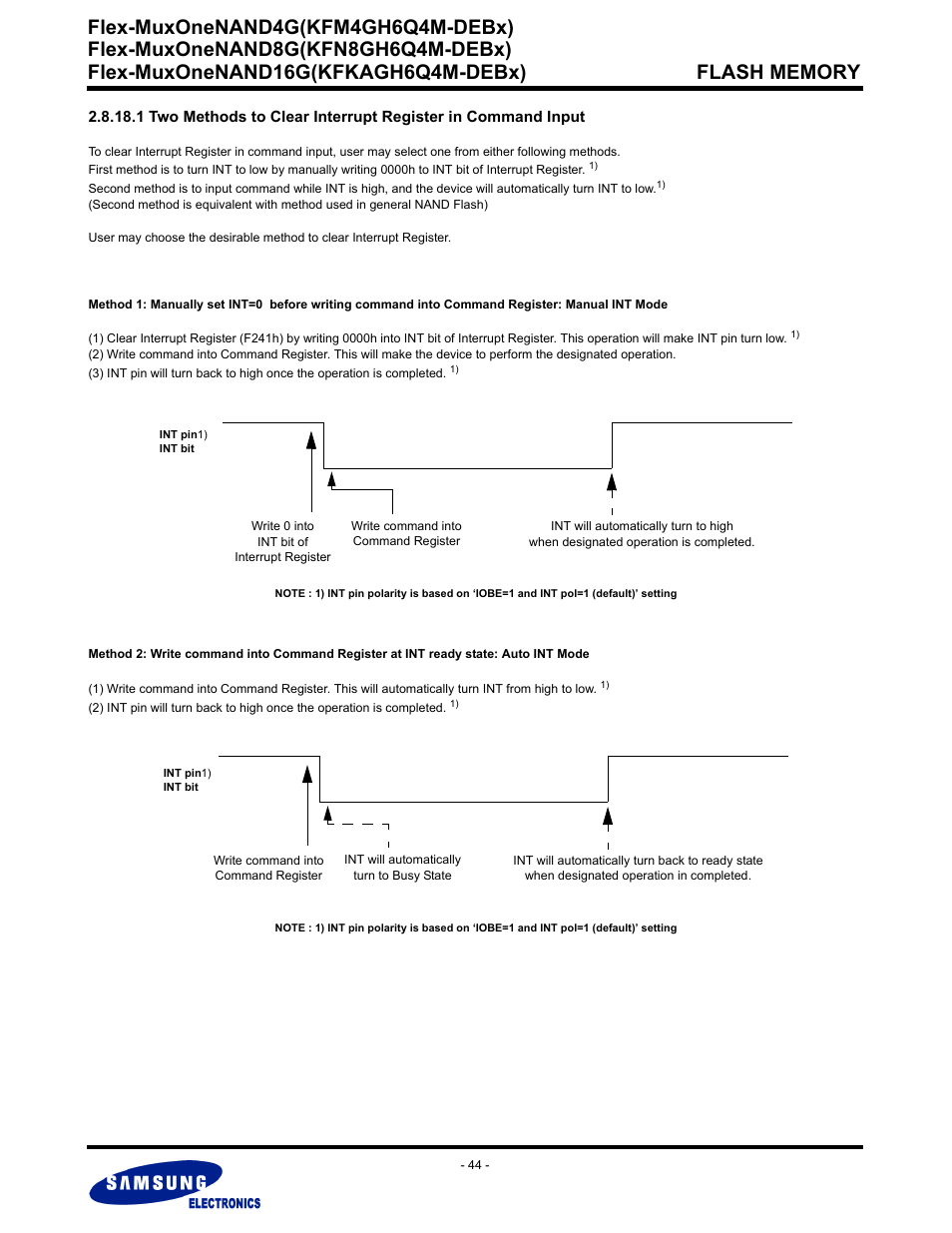 Flex-muxonenand4g(kfm4gh6q4m-debx) | Samsung FLEX-MUXONENAND KFN8GH6Q4M User Manual | Page 44 / 142