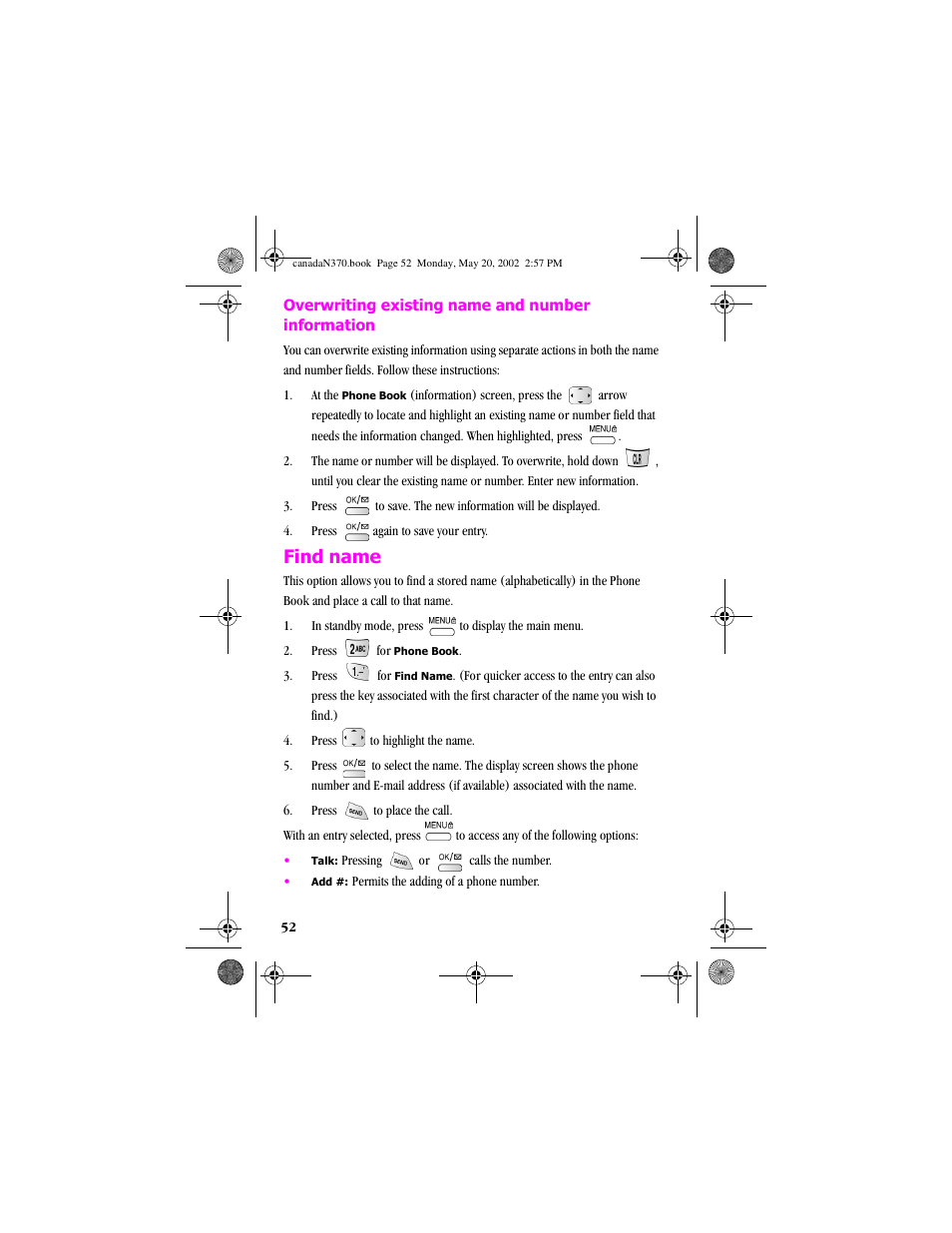 Find name | Samsung 20040414141622906 User Manual | Page 52 / 152