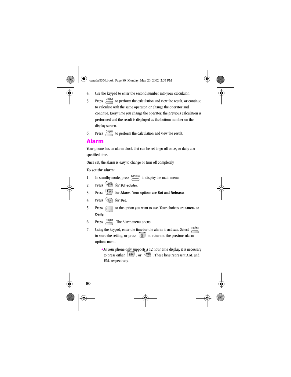 Alarm | Samsung 20040414141622906 User Manual | Page 80 / 152