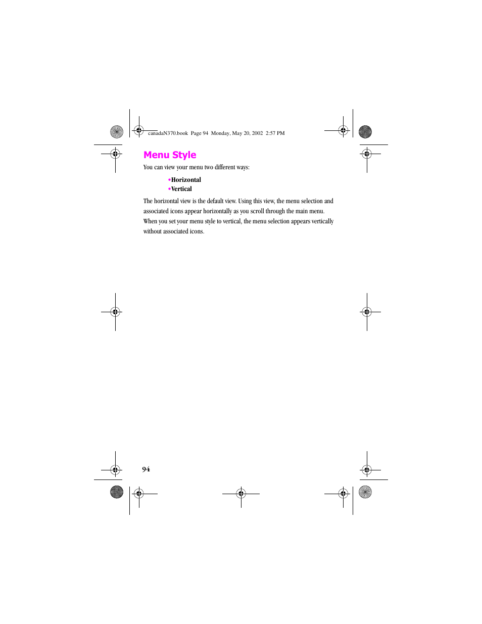 Menu style | Samsung 20040414141622906 User Manual | Page 94 / 152