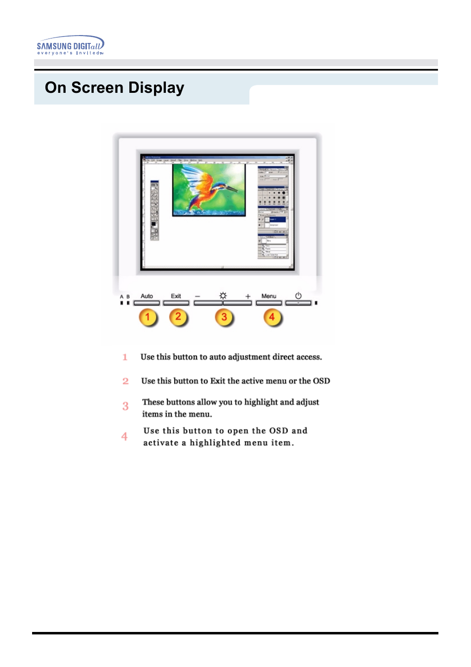 On screen display | Samsung 181T User Manual | Page 34 / 69