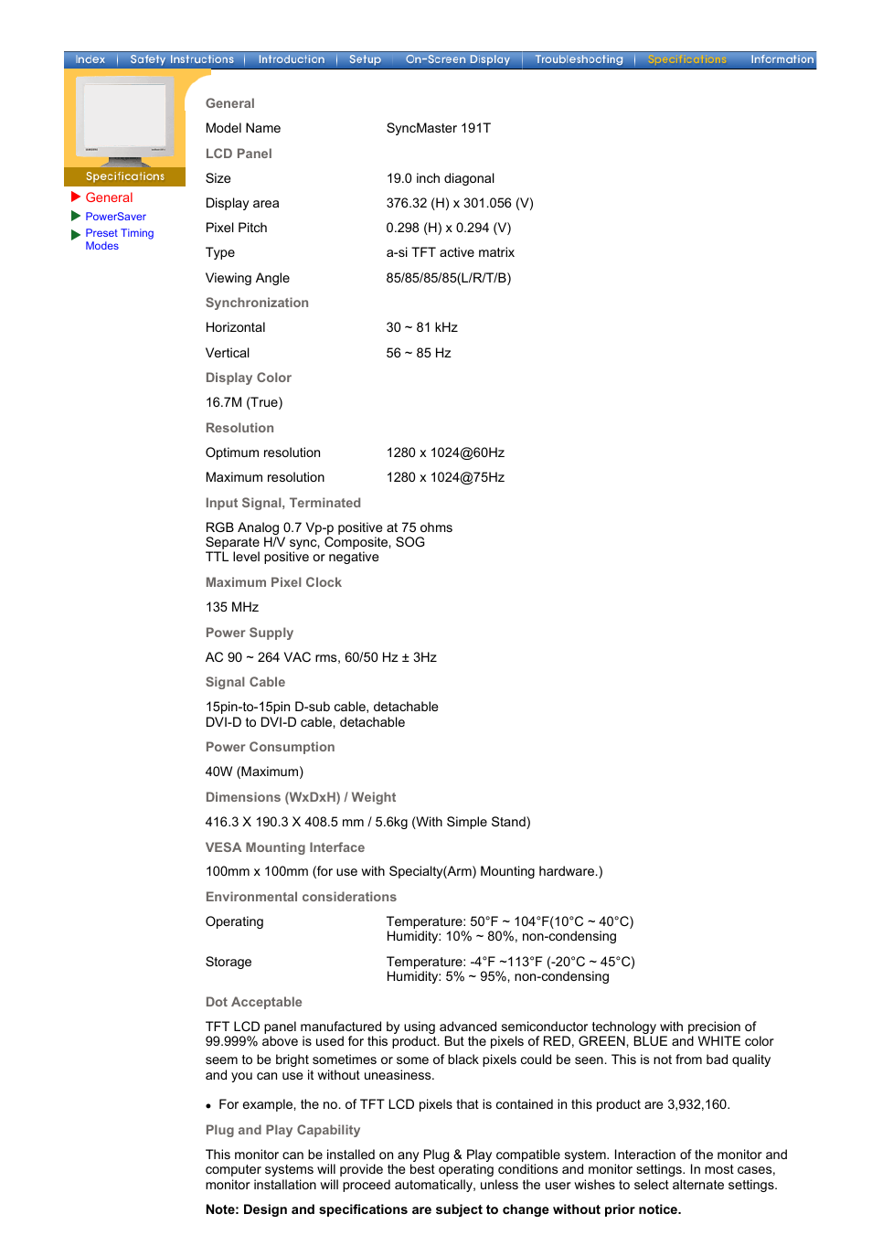 Syncmaster 191t | Samsung 181T User Manual | Page 46 / 69