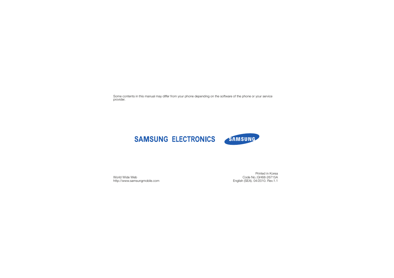 Samsung Genoa User Manual | 70 pages