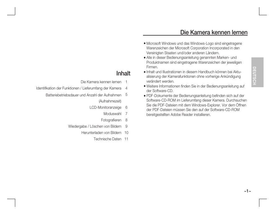 Inhalt die kamera kennen lernen | Samsung D760 User Manual | Page 18 / 162