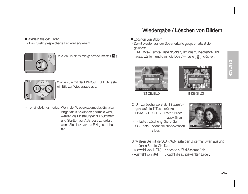 Wiedergabe / löschen von bildern | Samsung D760 User Manual | Page 26 / 162