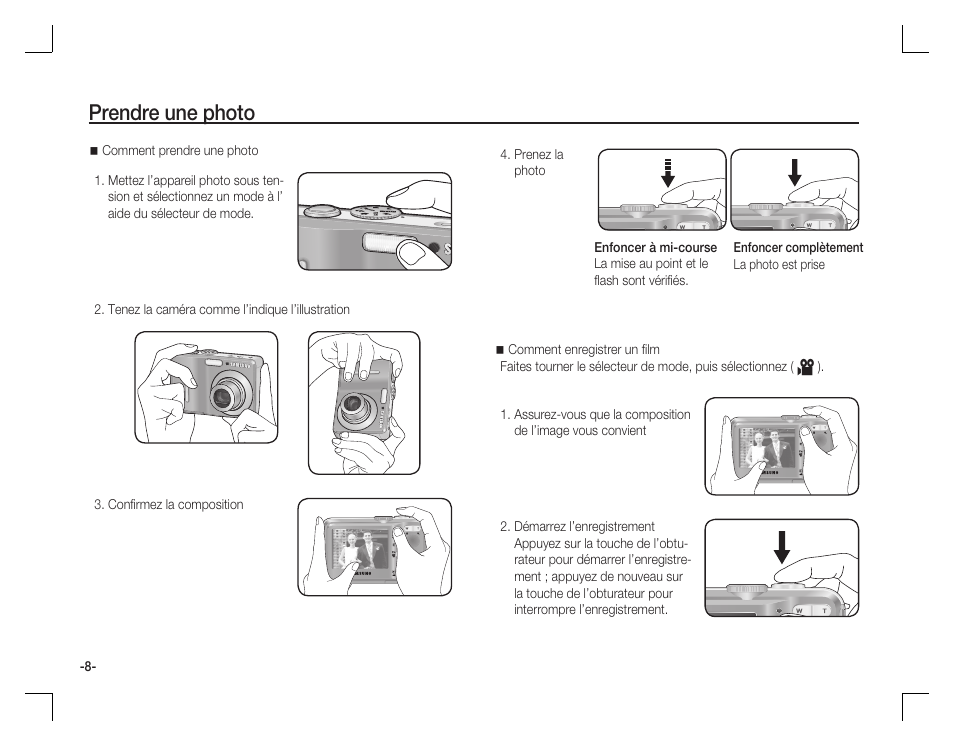 Prendre une photo | Samsung D760 User Manual | Page 41 / 162