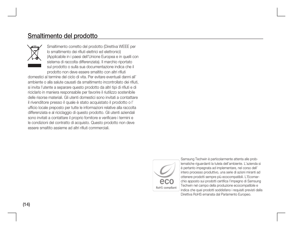 Smaltimento del prodotto | Samsung D760 User Manual | Page 63 / 162