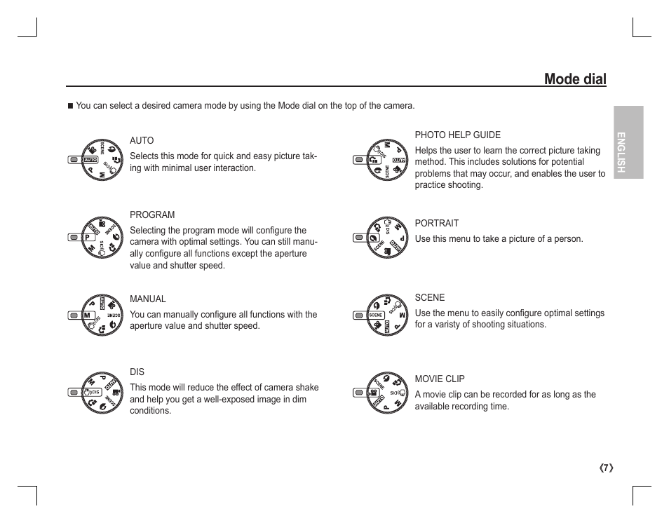 Mode dial | Samsung D760 User Manual | Page 8 / 162