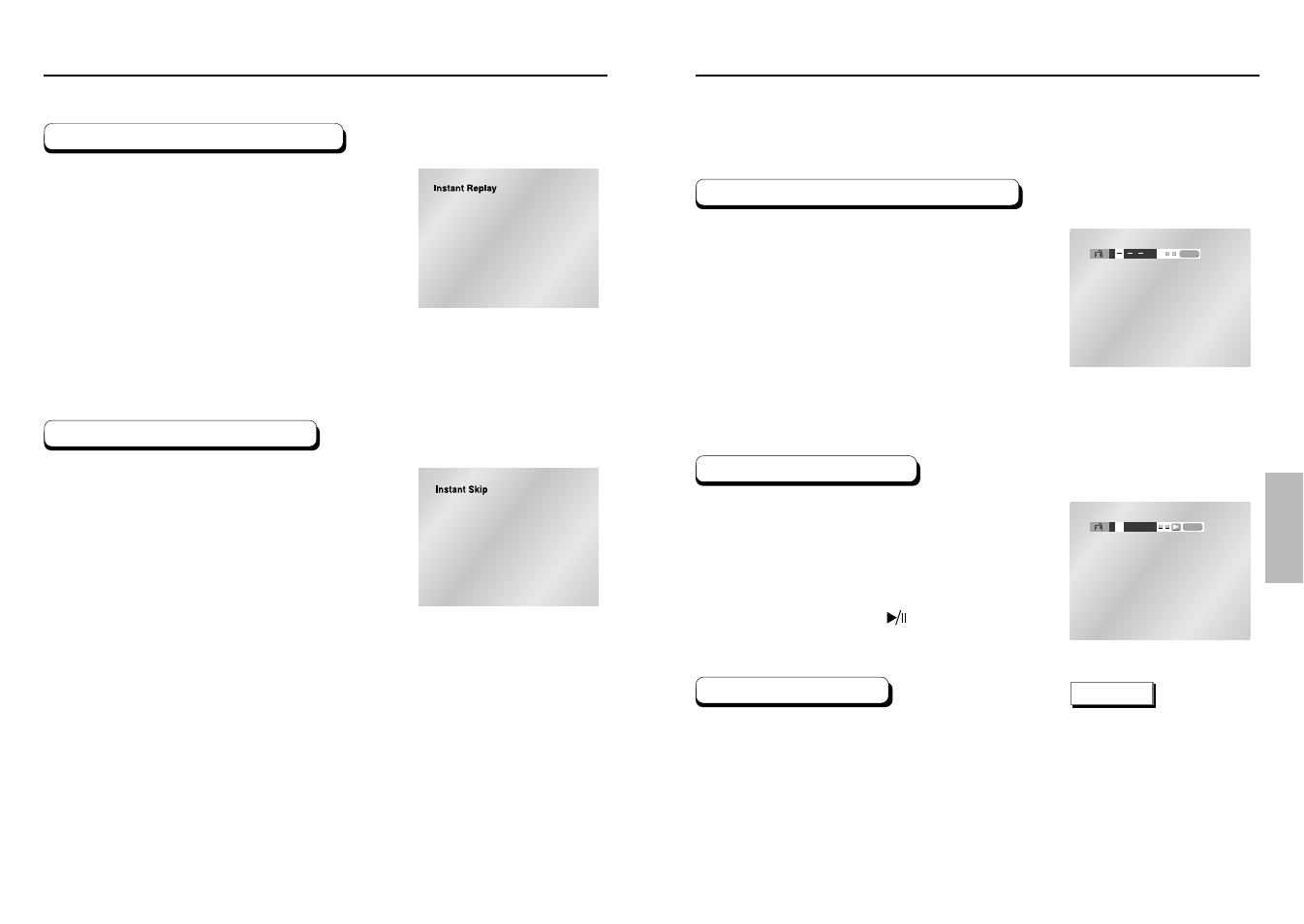 Using the bookmark function, Using the instant replay/skip function | Samsung DVD-C631P User Manual | Page 16 / 24