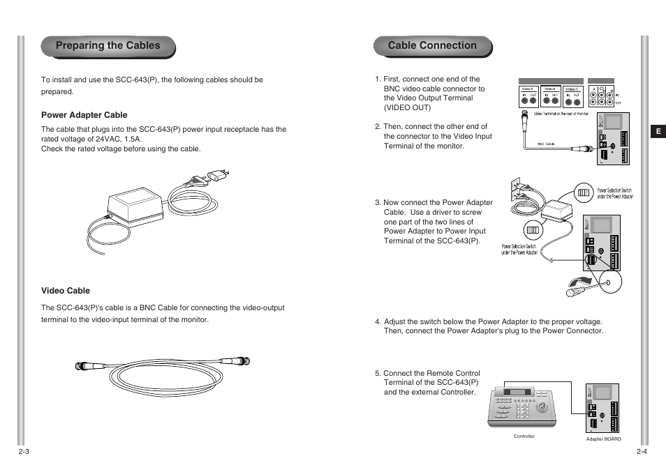 Cable connection, Preparing the cables | Samsung SCC-643(P) User Manual | Page 12 / 140