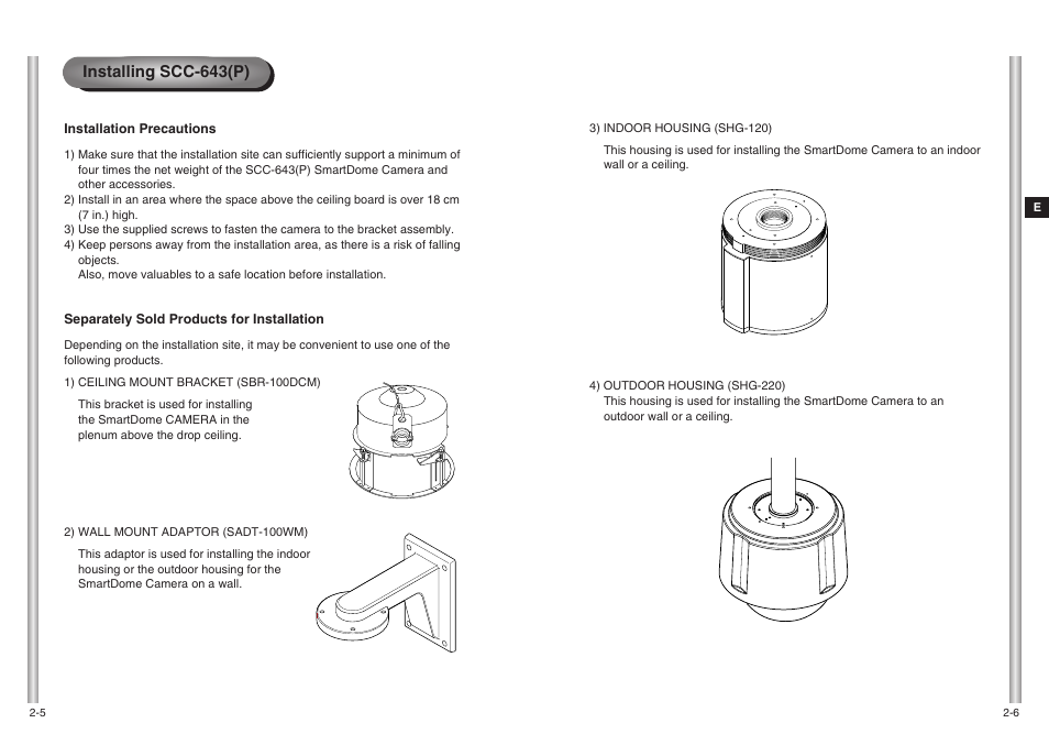 Installing scc-643(p) | Samsung SCC-643(P) User Manual | Page 13 / 140