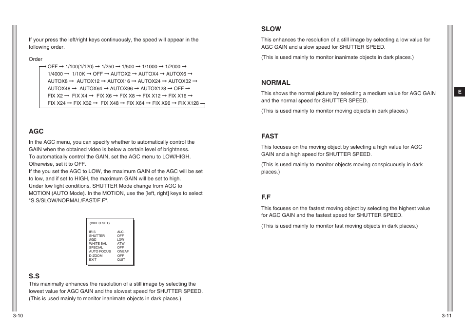 Slow, Normal, Fast | Samsung SCC-643(P) User Manual | Page 20 / 140