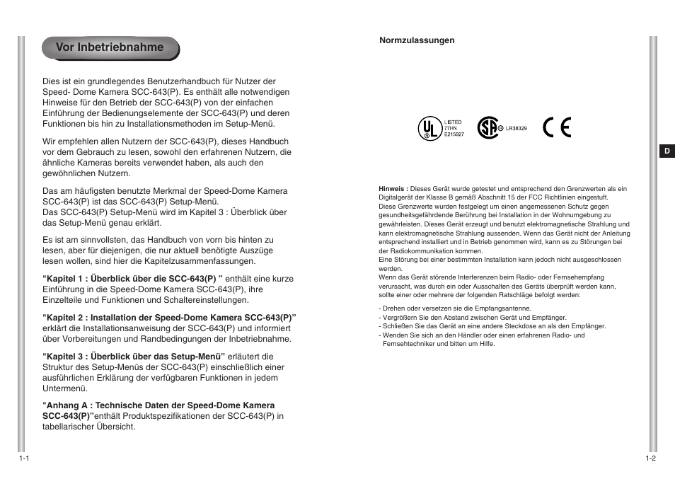 Vor inbetriebnahme | Samsung SCC-643(P) User Manual | Page 31 / 140