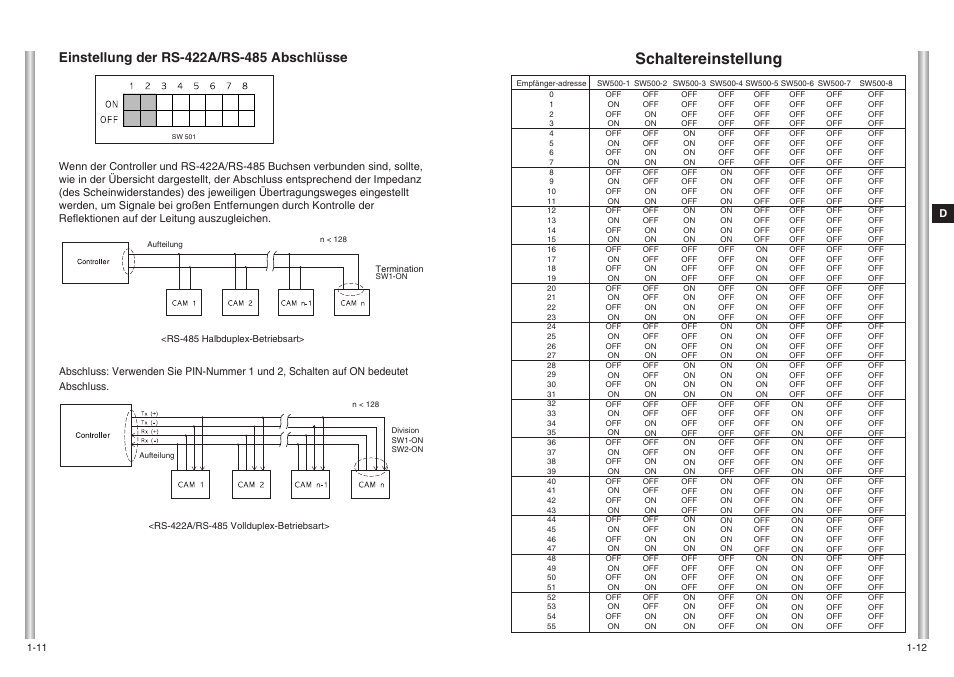 Schaltereinstellung | Samsung SCC-643(P) User Manual | Page 36 / 140