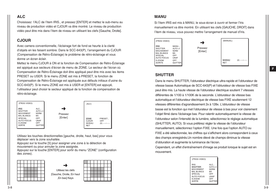 Manu, Shutter, Cjour | Samsung SCC-643(P) User Manual | Page 75 / 140