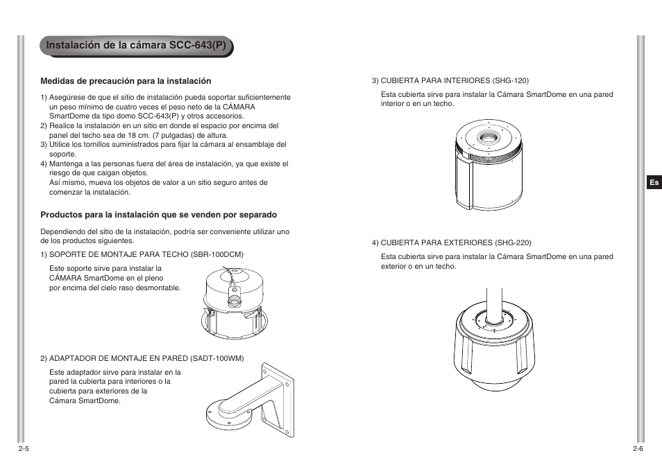 Instalación de la cámara scc-643(p) | Samsung SCC-643(P) User Manual | Page 97 / 140