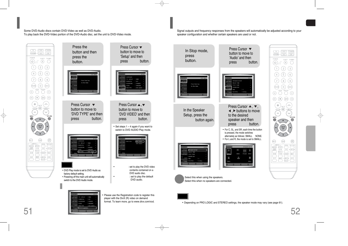 Dvd playback mode, Setting the speaker mode | Samsung HT-XQ100  EN User Manual | Page 27 / 39