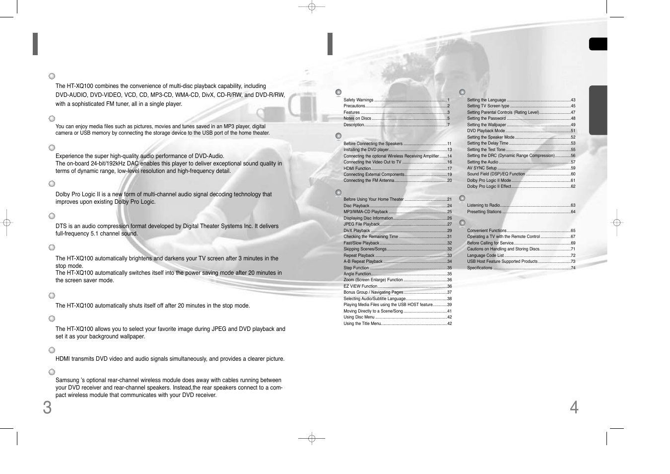 Samsung HT-XQ100  EN User Manual | Page 3 / 39