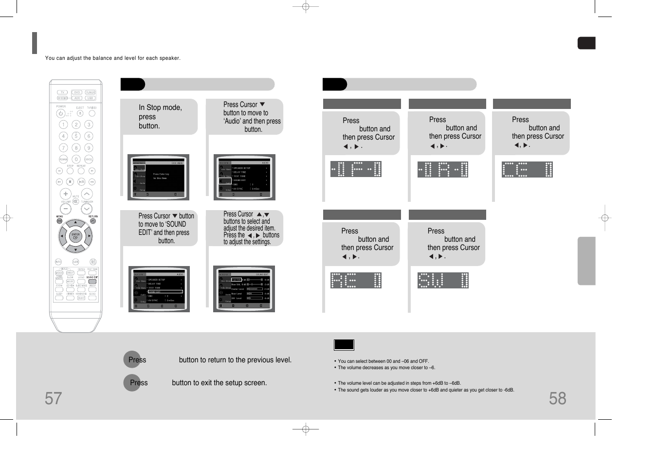 Setting the audio | Samsung HT-XQ100  EN User Manual | Page 30 / 39