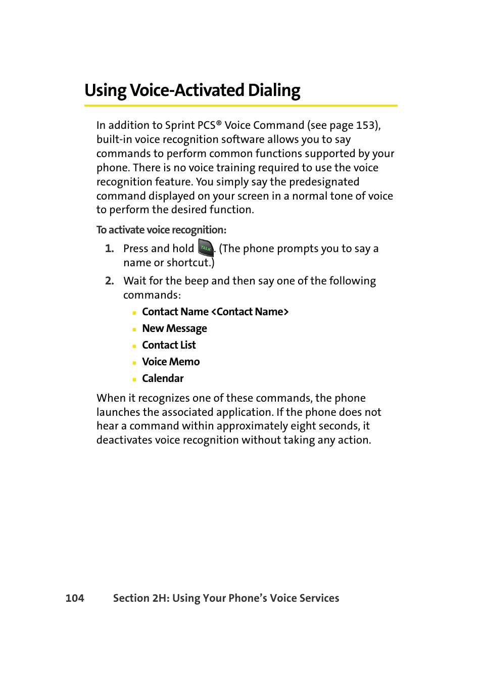 Using voice-activated dialing | Samsung A580 User Manual | Page 122 / 197