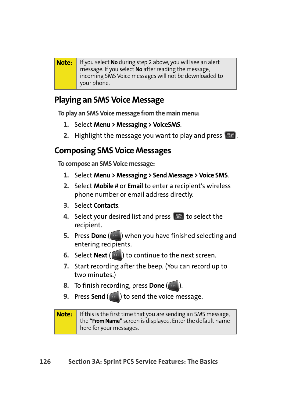Playing an sms voice message, Composing sms voice messages | Samsung A580 User Manual | Page 144 / 197