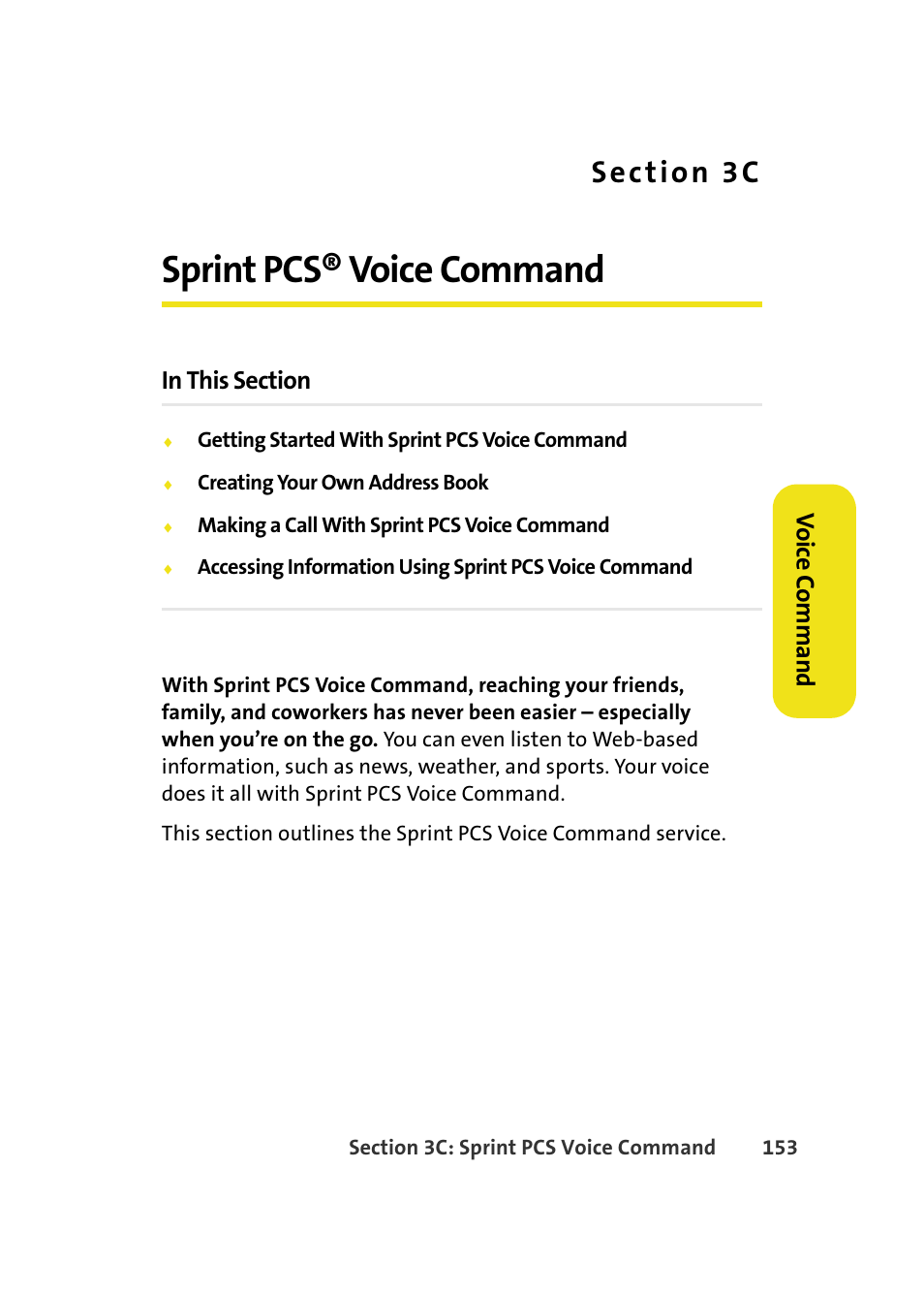 Sprint pcs® voice command, 3c. sprint pcs® voice command | Samsung A580 User Manual | Page 171 / 197