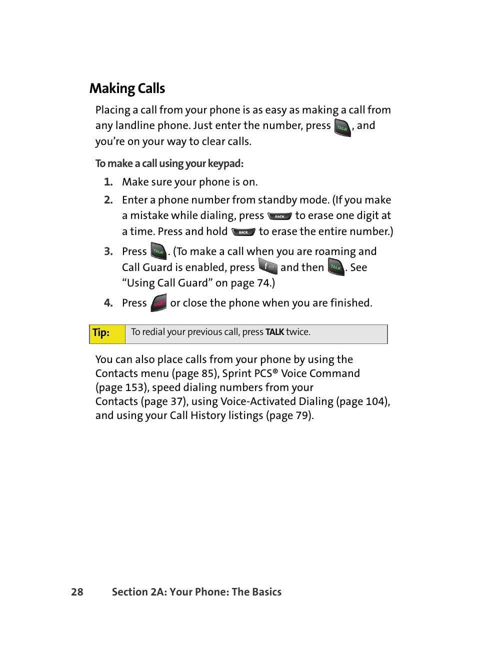 Making calls | Samsung A580 User Manual | Page 46 / 197