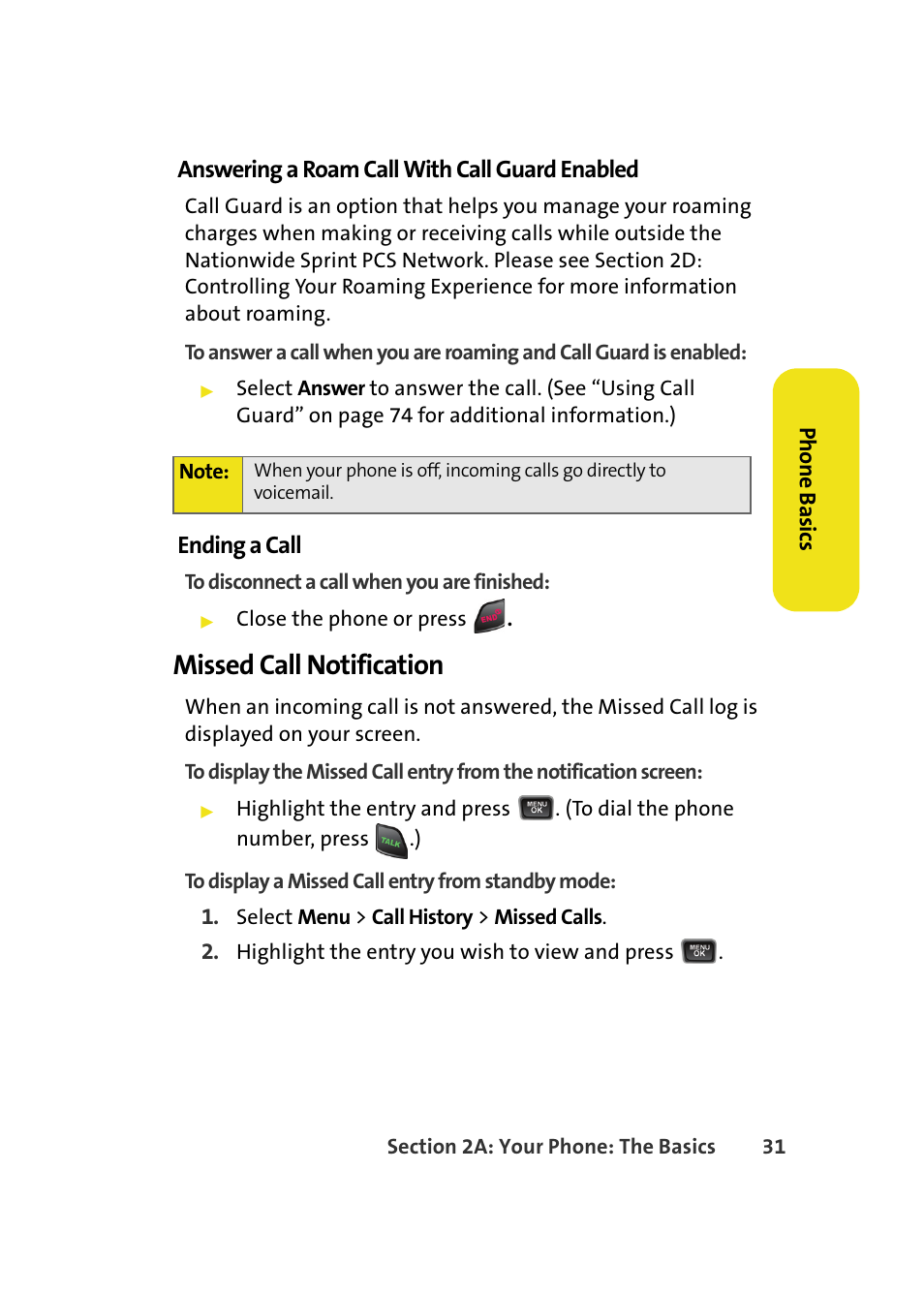 Missed call notification | Samsung A580 User Manual | Page 49 / 197