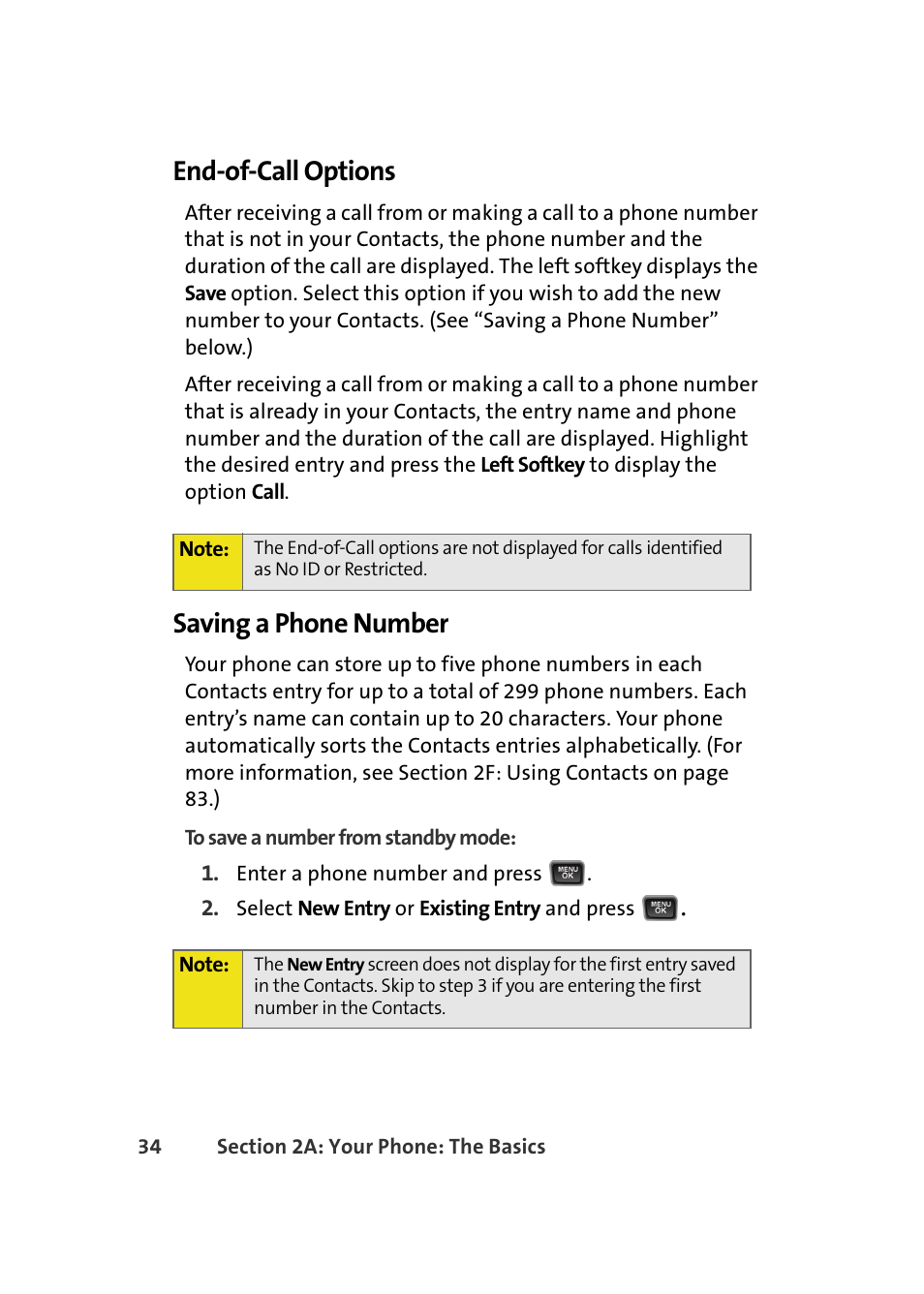 End-of-call options, Saving a phone number | Samsung A580 User Manual | Page 52 / 197