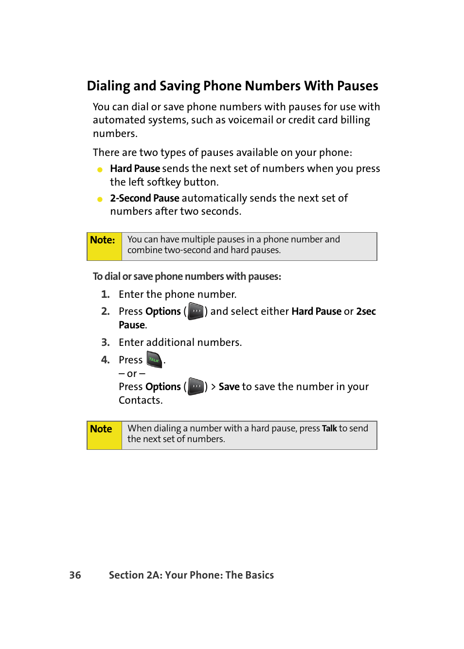 Dialing and saving phone numbers with pauses | Samsung A580 User Manual | Page 54 / 197