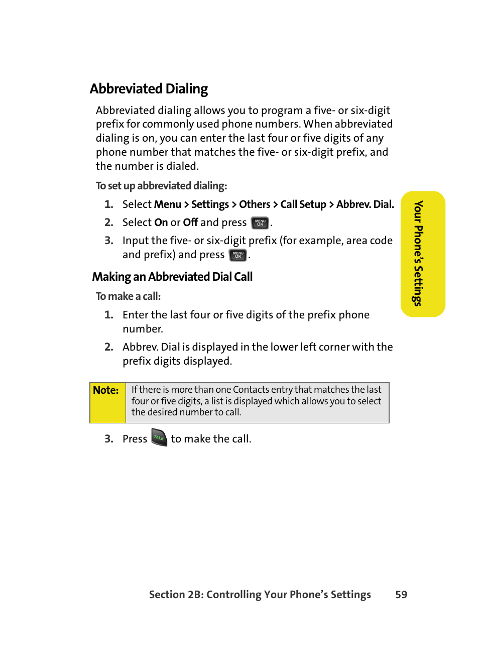 Abbreviated dialing | Samsung A580 User Manual | Page 77 / 197