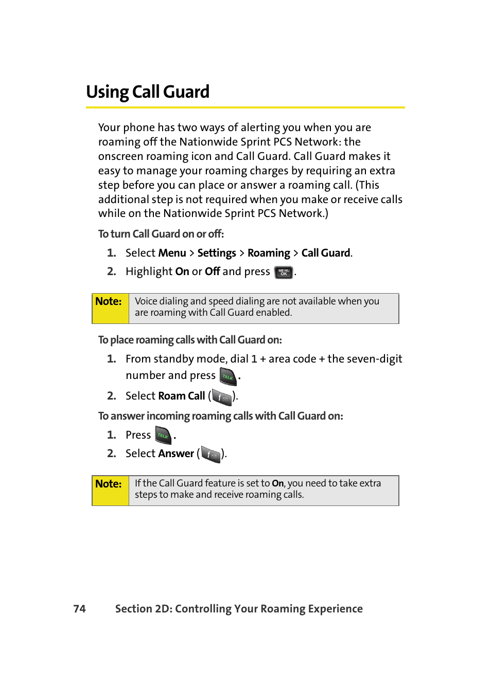 Using call guard | Samsung A580 User Manual | Page 92 / 197