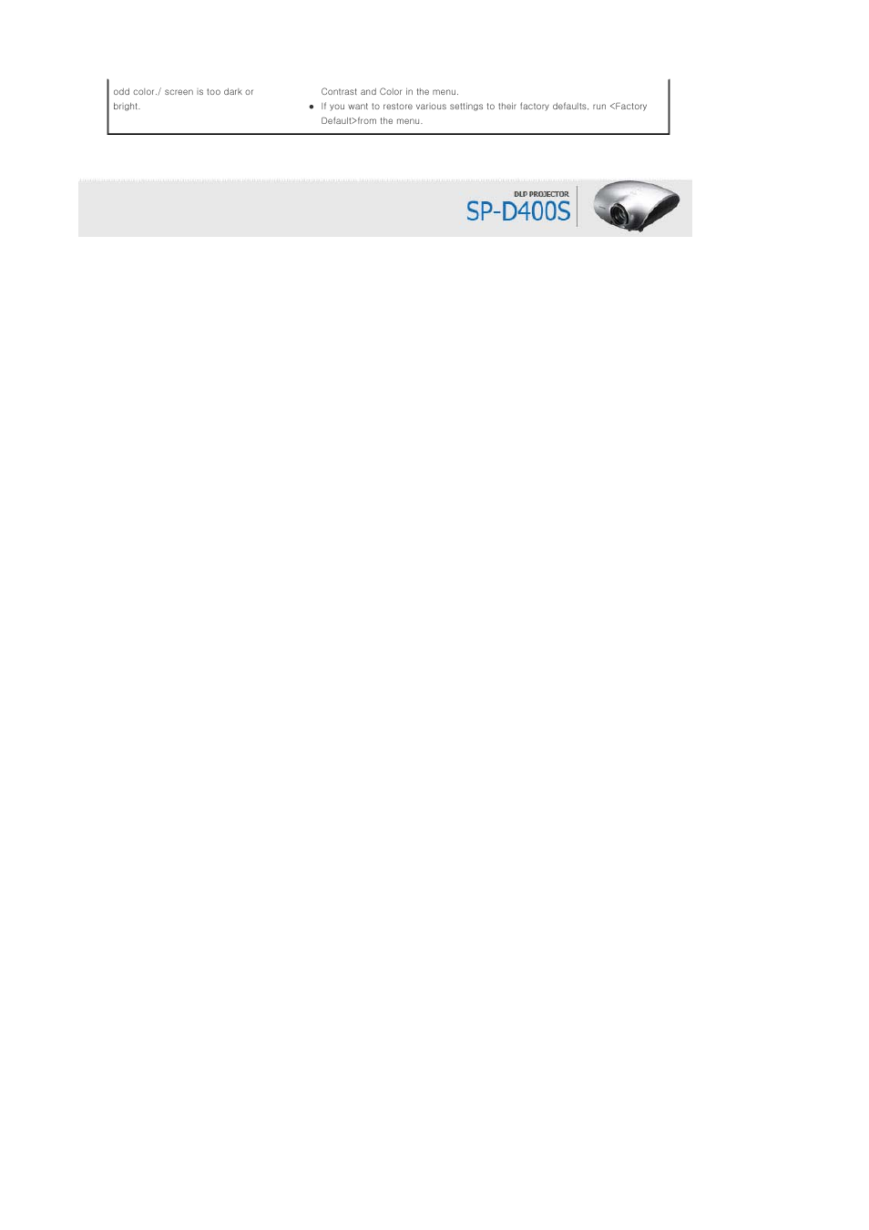 Samsung SP-D400S User Manual | Page 31 / 38